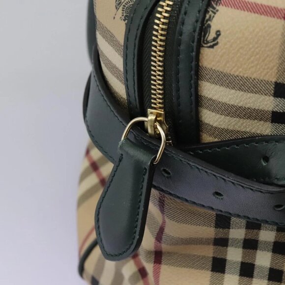 BURBERRY Nova Check Hand Bag PVC Beige Gold Auth - Picture 4 of 16